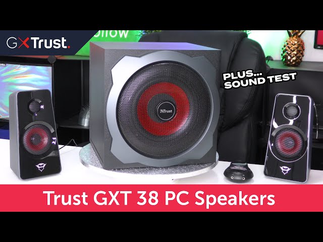 Trust Gaming GXT 38 Enceinte PC Gamer 2.1 avec Caisson de Basses, 120 W,  Gestion Intelligente de l’Alimentation, Contrôle du Volume Filaire, Speaker