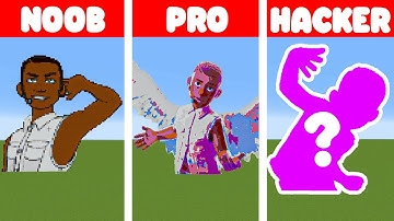 Turning Red - Robaire Pixel Art in Minecraft - How to Draw? NOOB vs PRO vs HACKER