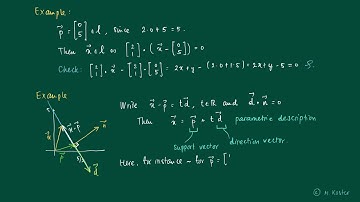 Math 2.2.7: description of a line, normal equation and parametric equation