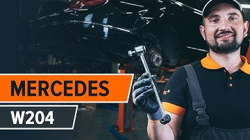 How to change rear anti roll bar link on MERCEDES W204 [TUTORIAL AUTODOC]
