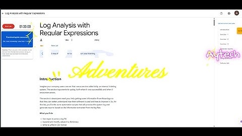 Log Analysis Using Regular Expressions  qwiklabs  coursera  google