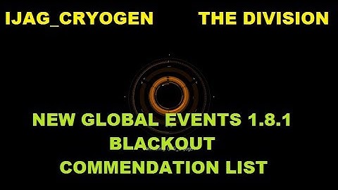 NEW GLOBAL EVENTS BLACKOUT COMMENDATION LIST ----Tom Clancy