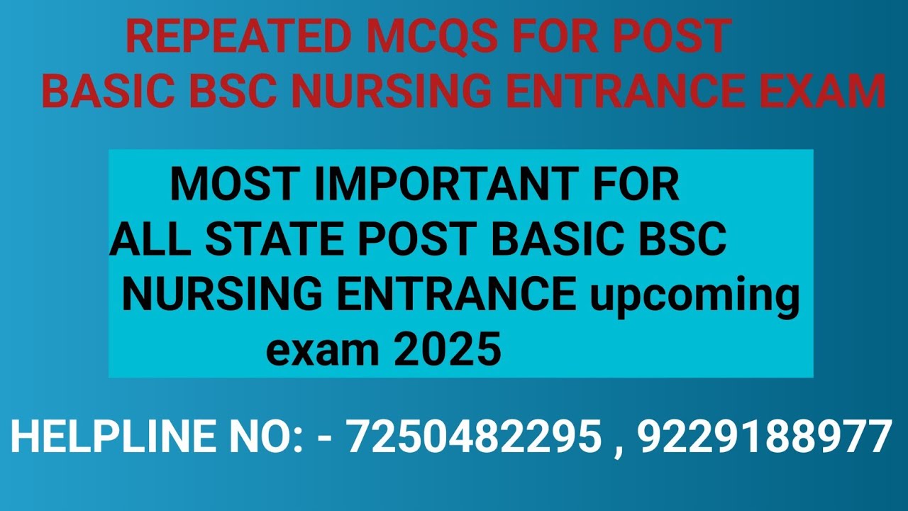 series 31 | post basic bsc nursing entrance exam preparation 2025 ...