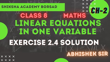 Exercise 2.4 Word Problems Class 8 Maths Ch-2 Linear Equations In one Variable