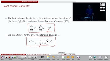 Lec 9B: MLR, Basics. The Multiple Linear Regression model and least squares fit.