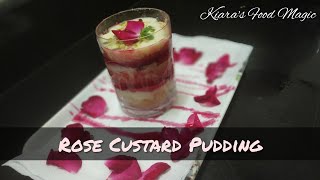 Rose Custard pudding| Dessert | Mango Custard |