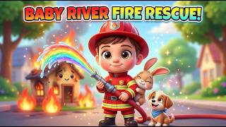 BABY RIVER FIRE RESCUE 🚒🔥⭐ | Fun Rescue Hero Kids Song | Baby Songs &amp; Animated Rhymes