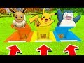 Minecraft PE : DO NOT CHOOSE THE WRONG SECRET BASE! (Eevee, Pikachu & Snorlax)