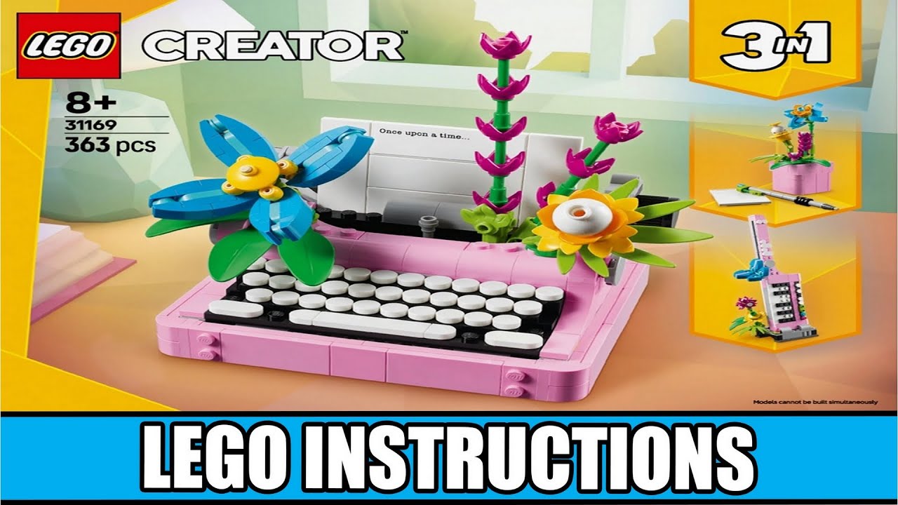Creator - Typewriter with Flowers - 3 in 1 LEGO instructions