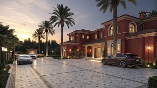 Inside the Most Beautiful Red Mediterranean Mansion | Sunset Luxury Villa Tour 🌅