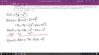 MAT-1520 - 2.2 - The Slope of a Tangent Line