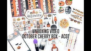 Unboxing Video - October Cherry Box / A Cherry On Top / Halloween Scrapbook Product Haul