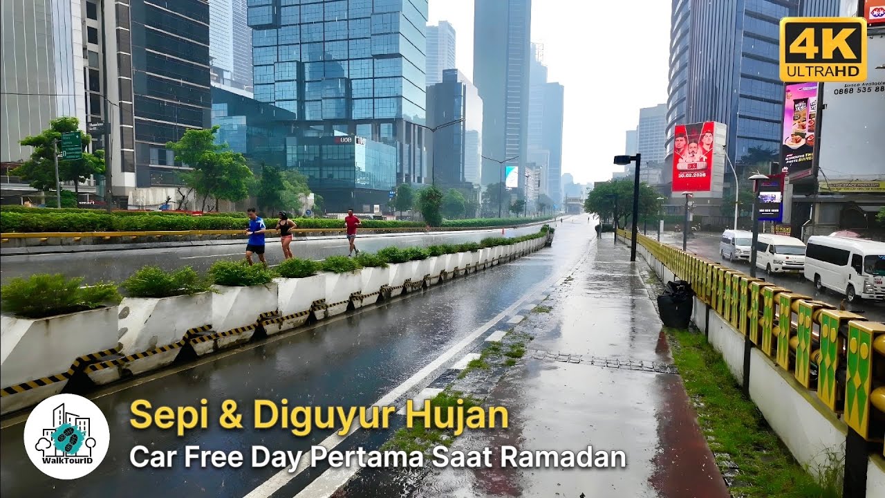 Car Free Day Perdana Saat Bulan Puasa | Jakarta Diguyur Hujan