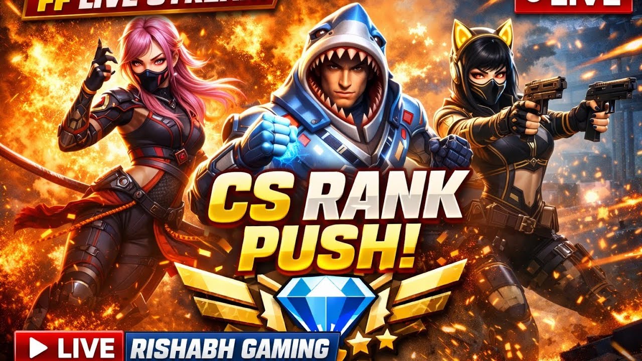 🔴 LIVE FF RANK PUSH 🔥 GRANDMASTER PUSH WITH SUBSCRIBERS | RISHABH H GAMING | FREE FIRE LIVE INDIA 🇮🇳