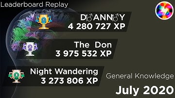 QuizUp - Leaderboard Replay of July 2020 in General Knowledge