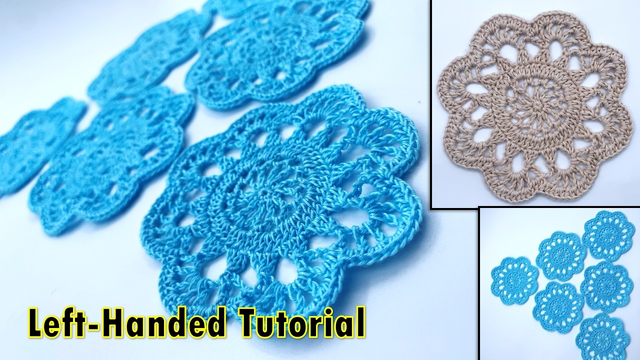 Crochet Lace Doily / Coaster – Left-Handed Tutorial | Elegant Crochet Pattern