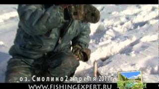 Видео отчет о рыбалке 04 апреля 2011 озеро Смолино
