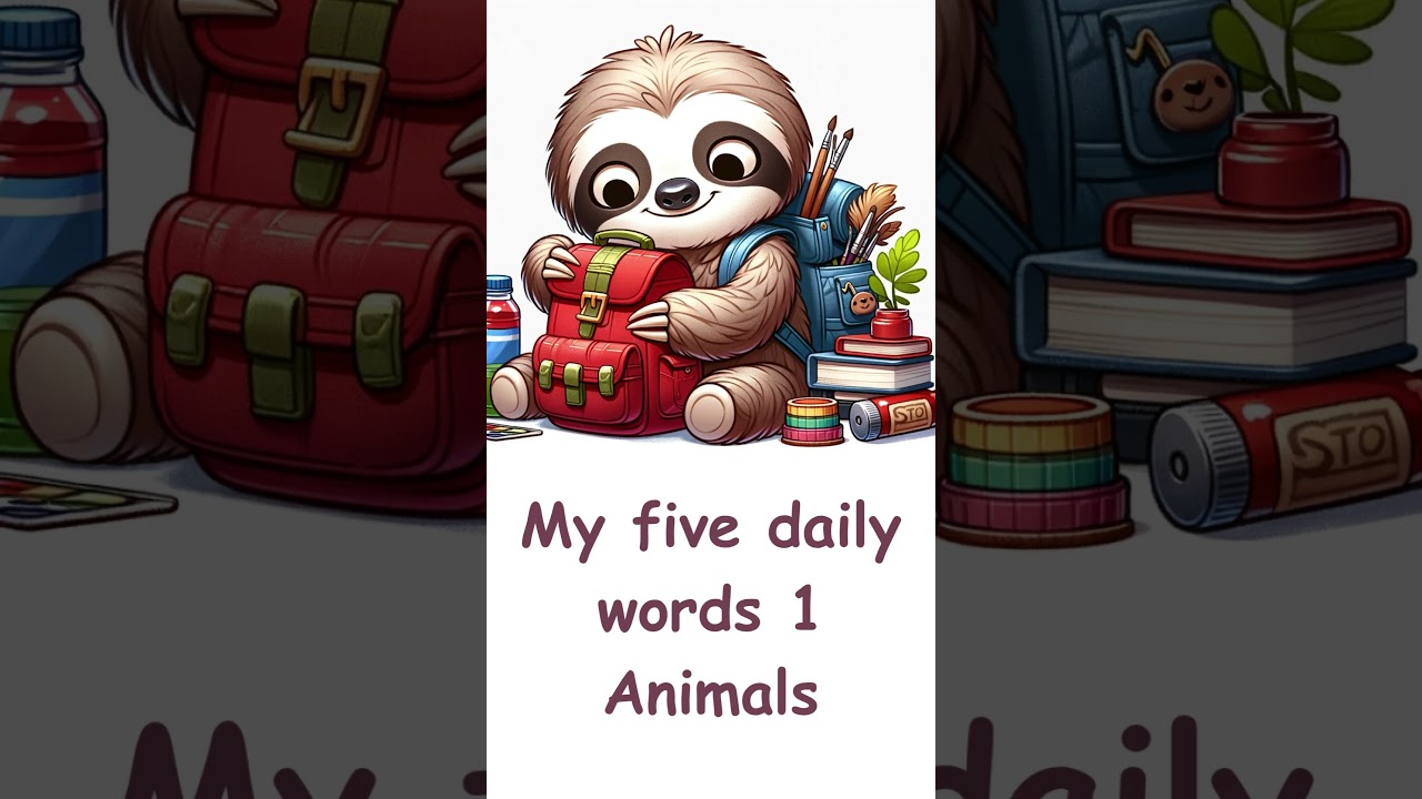 My Five Daily Words – Animals 🐶🐱🦁🐸🦋 | Learn English for Kids 