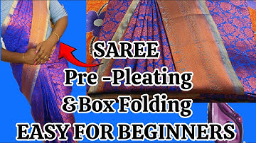 Saree Pre-pleating 🥻& Box folding | New Techniques for Beginners 💯😍#trending #saree #beauty #video