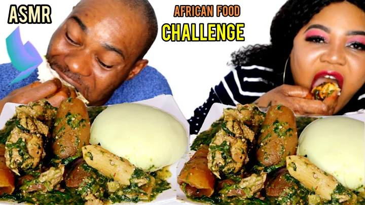 ASMR FUFU AND OKRO SOUP WITH ASSORTED MEAT CHALLENGE | AFRICAN FOOD MUKBANG |  #TheAdimFamily