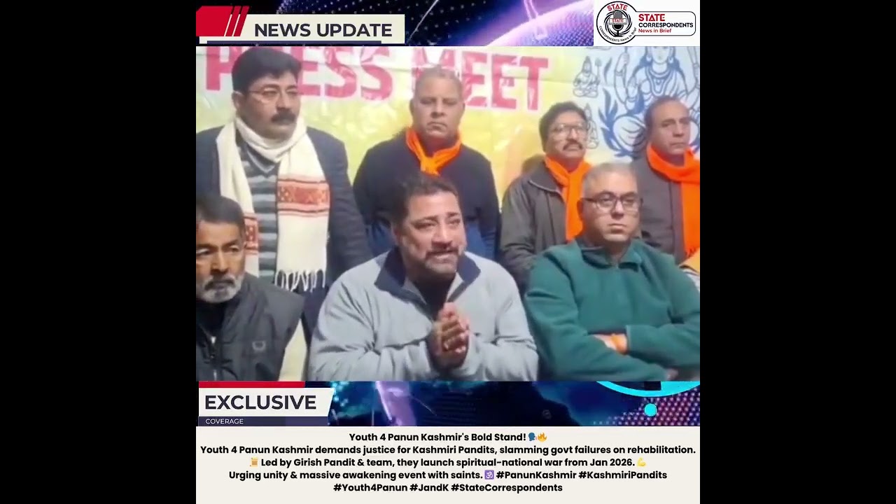 Youth 4 Panun Kashmir's Bold Stand! 🗣️🔥Youth 4 Panun Kashmir demands justice for Kashmiri Pandits