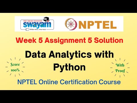 Data Analytics with Python Week 5 Assignment 5 Solution| NPTEL | Swayam | Jan-Jul 2023