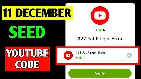 SEED Verify Code | #22 Fat Finger Error | SEED