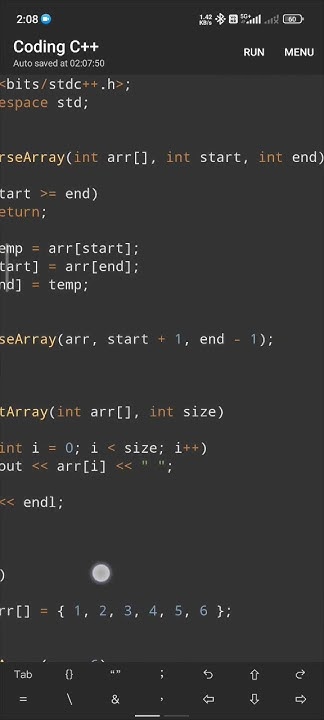 Reversing an Array by recurssion #coding #cpp - YouTube