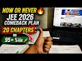 👉 NOW OR NEVER 🔥 JEE 2026 Comeback Plan | 20 Chapters = 95+ %ile 🚀 | study vlog 👍🎯