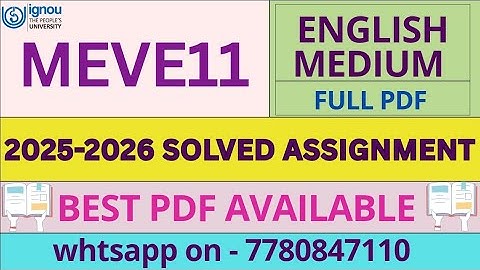 MEVE11 Solved Assignment 2025-26 | MSc Environmental Science | IGNOU | January 2025 to July 2026