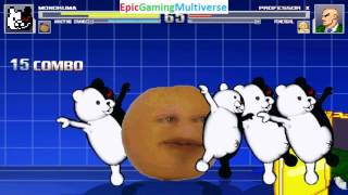 Power Girl & Professor X VS Monokuma The Evil Teddy Bear & Annoying Orange In A MUGEN Match / Battle