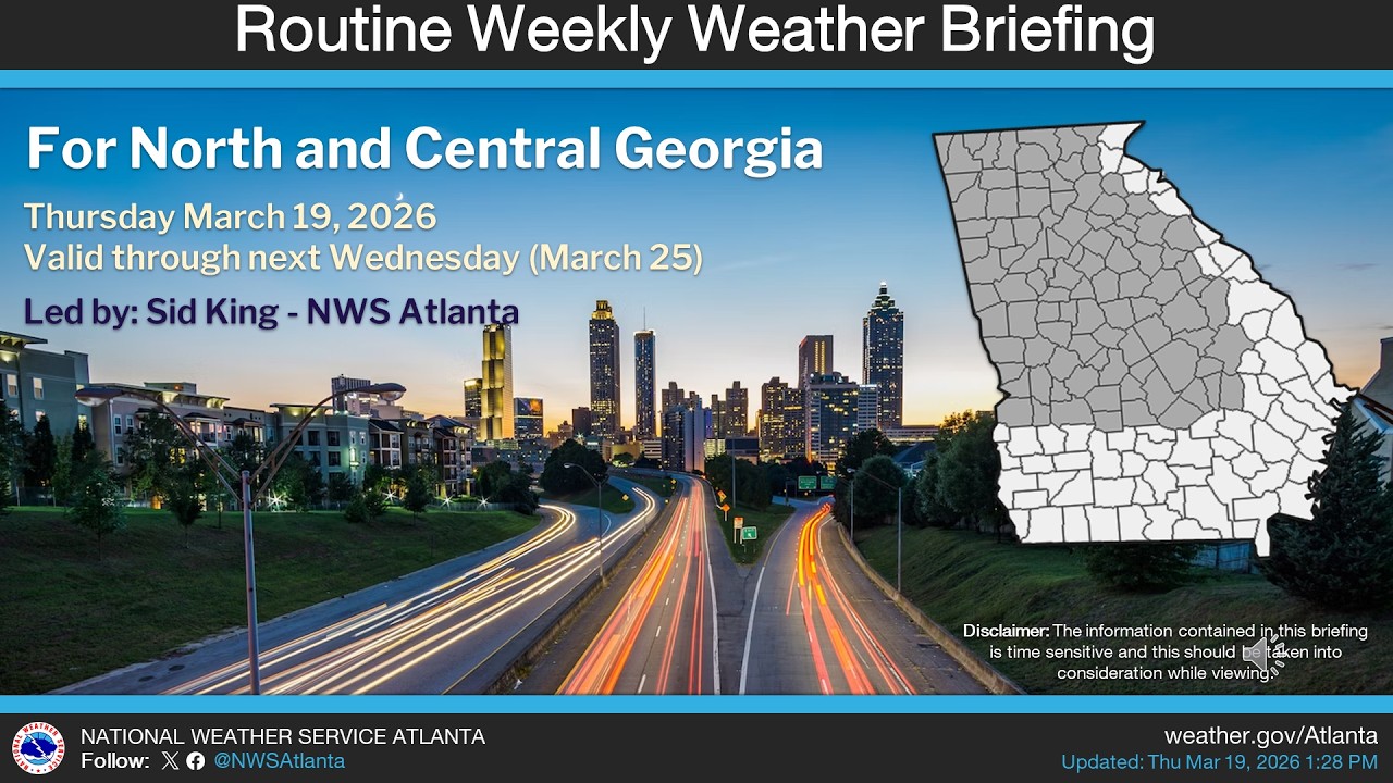 NWS Atlanta - Weekly Weather Briefing - March 19, 2026 - YouTube
