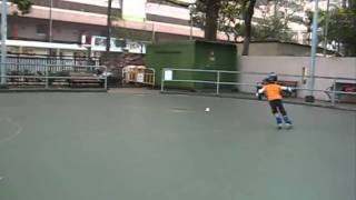 Justin roller skating speed 1 round 20110419