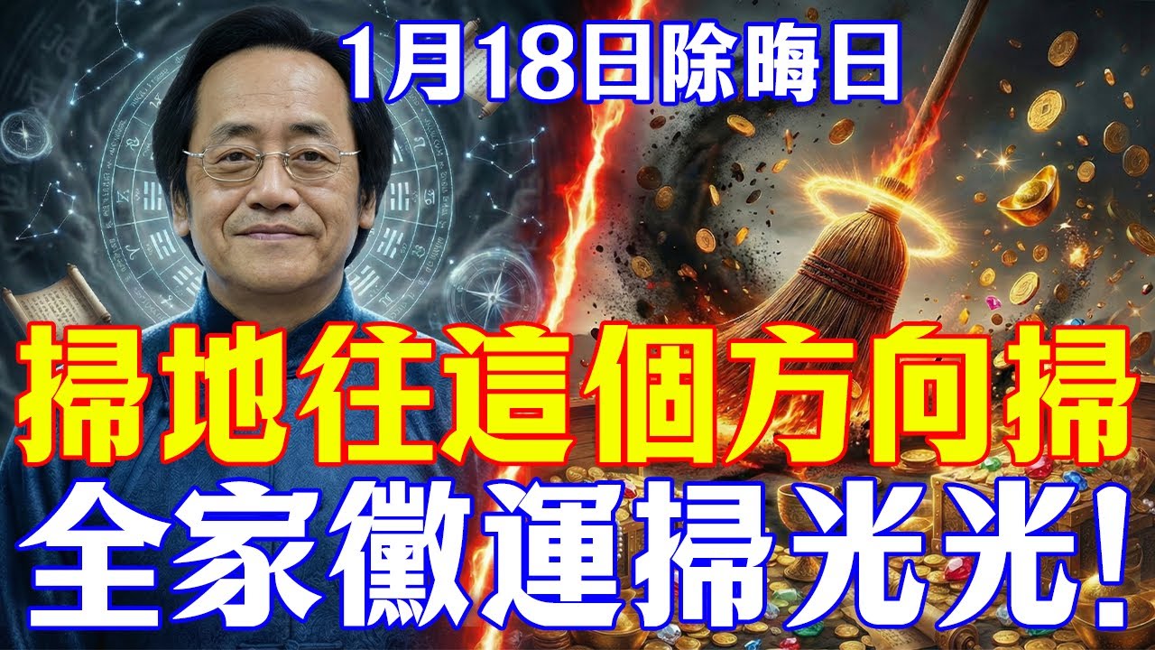 倪師：1月18日除晦日，掃地也有講究？掃把只要「往這個方向」掃，黴運全掃光！很多人掃了一輩子都掃反了，難怪存不到錢！
