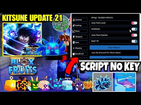 Script Blox Fruit Mobile No Key KITSUNE UPDATE AUTO FARM, FRUIT MASTERY, RAID