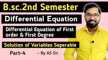 B.sc.2nd Semester Math | Solution of Differential Equation | ddu gkp | AS TEACH | By AS Sir | Part-4
