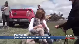 Escaped pet and owner reunite in tearful celebration after Friday's tornado