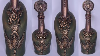 💕DIY/Bottle Craft/ Bottle Art/Bottle Decoration Idea/Art n Craft/Steampunk Bottle Art/Antique Bottle