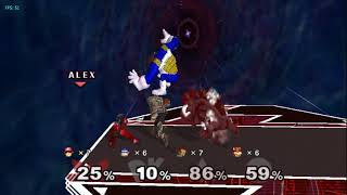 Smash Bros Melee - Deadpool vs Skull Bowser vs Ozaru vs Ganondorf