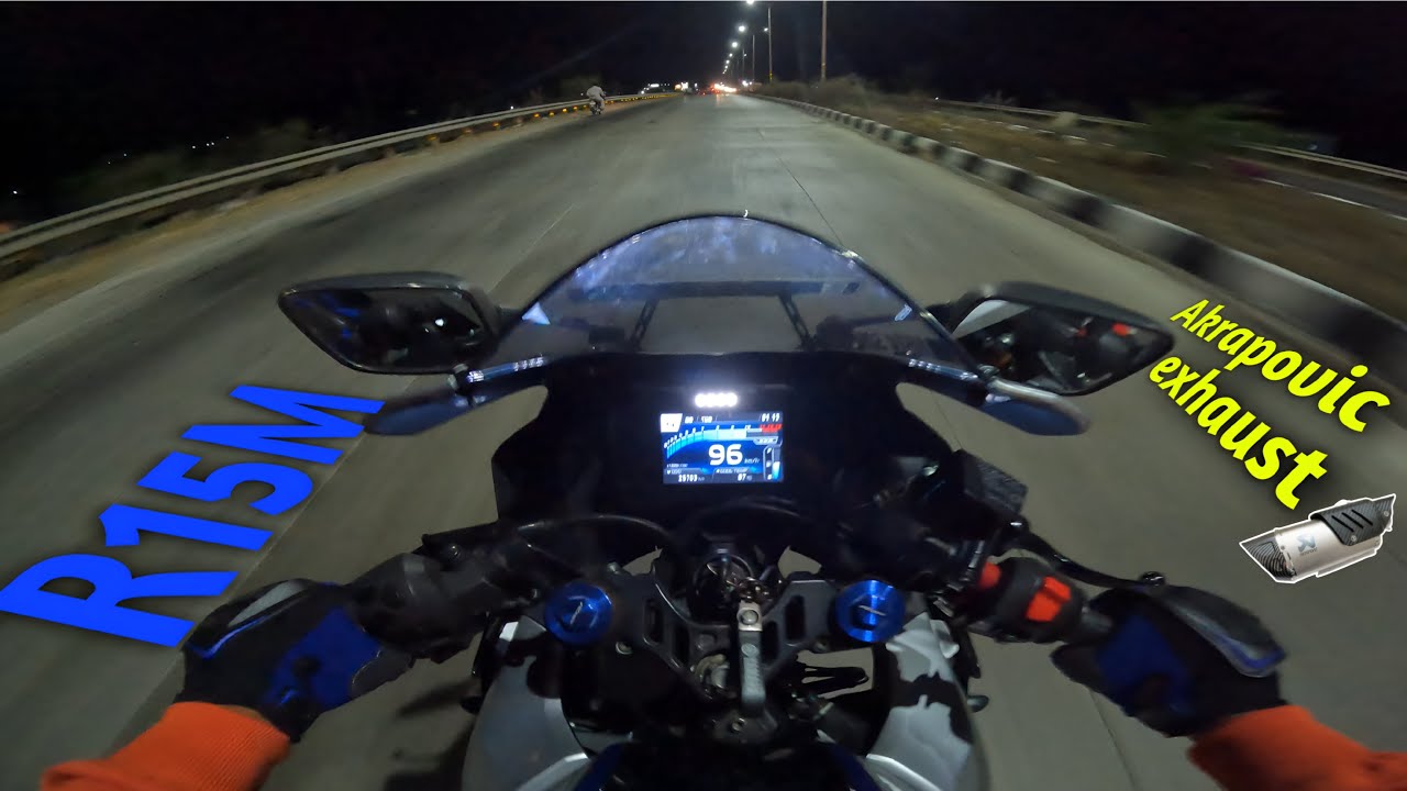 Yamaha R15M Hyper Mode Night Ride 🔥 | Full System Akrapovic R1 Exhaust ...