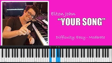 How to Play "Your Song" by Elton John - Easy Piano Tutorial