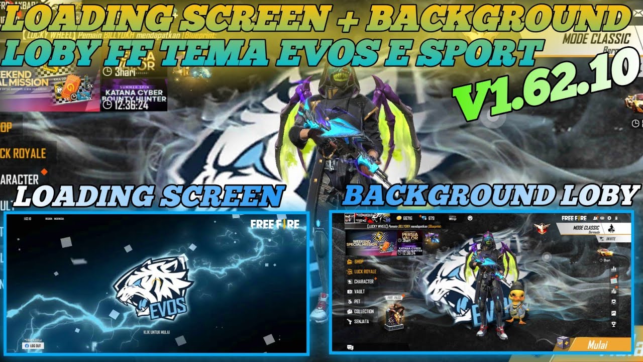 loading screen free fire logo evos esport | cara mengganti loading ...