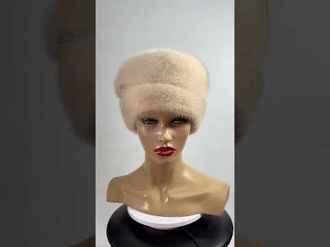 Жіноча норкова шапка кубанка "Стелла" з натурального хутра норки, видео 3