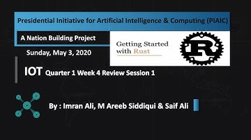 IOT Q1 Week 4 Review Session 1 by Imran Ali : Rust Programming : Chapter 3 Sunday at 12:00 PM