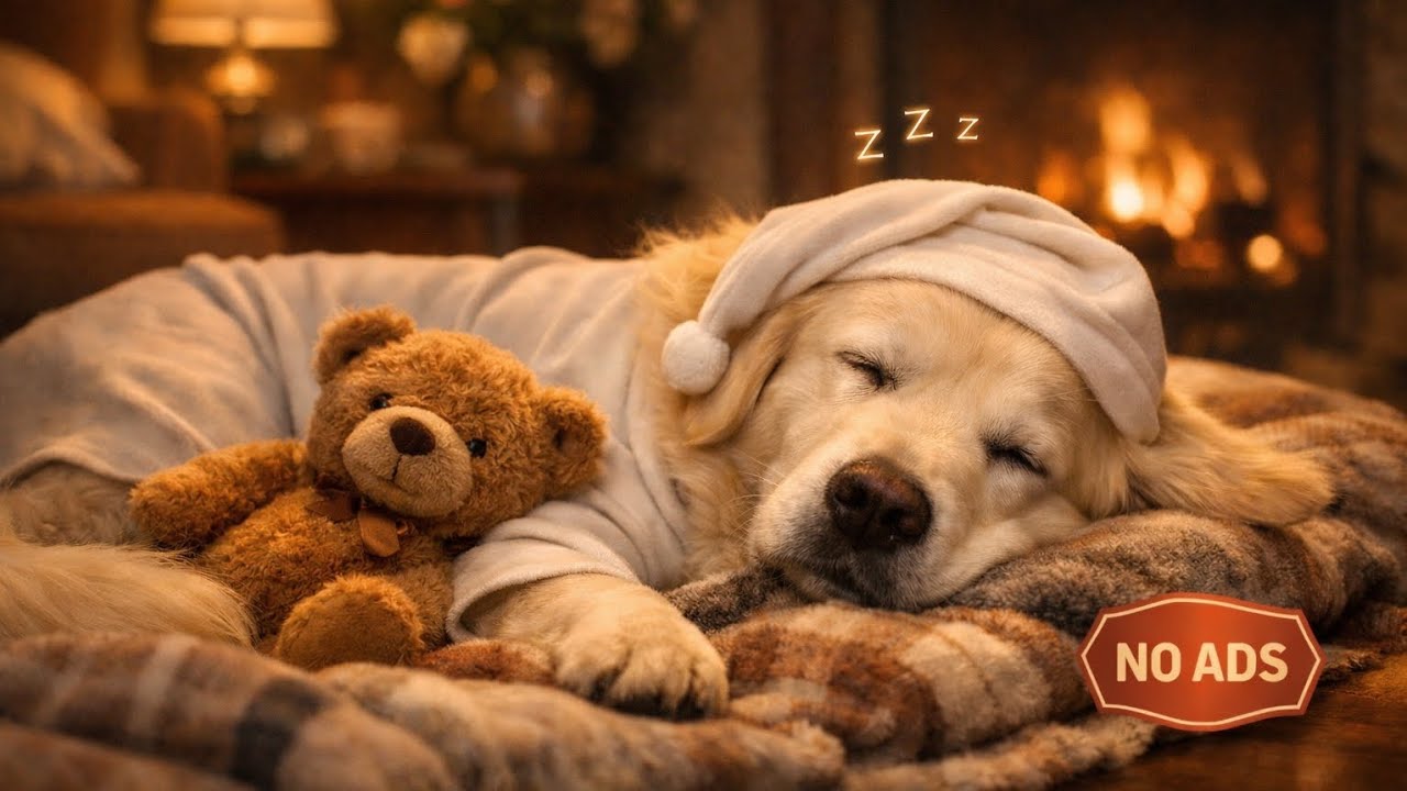 1 Hour Ambient Meditation Music for Dogs – Fireplace Calm & Anxiety Relief