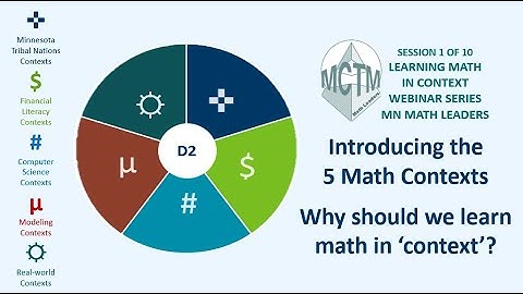 Session 1 of 10 Learning Math in Context Webinar Series: Introducing the 5 Math Contexts