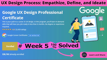Start the UX Design Process: Empathize, Define, and Ideate  |  week 5 | Full Solved | 2022