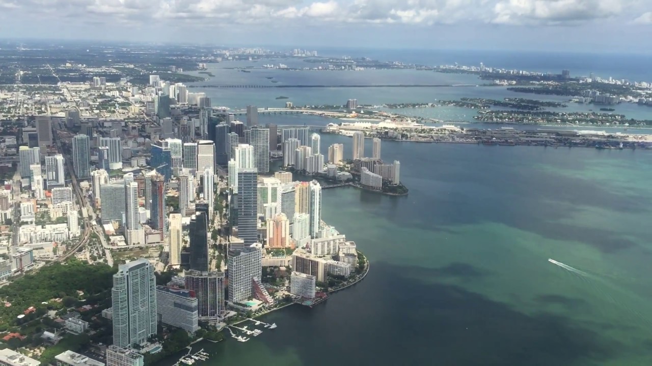 Landing In Miami Aerial View Youtube