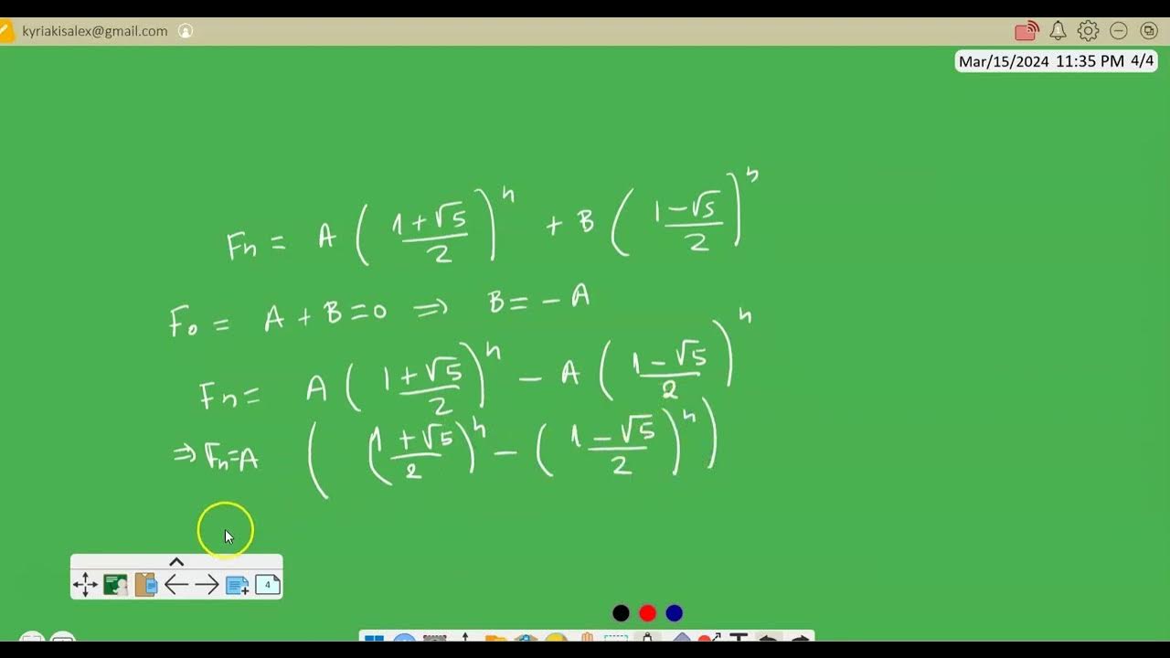 Fibonacci sequence -recurrence equation and closed formula - YouTube