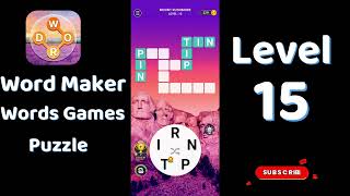 Word Maker Level 15  Answers | Words Games Puzzle | Go Answer screenshot 2